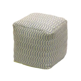 16" Hand Woven Pouf Ottoman, Gray