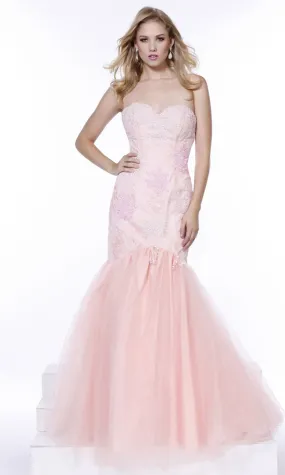 Cheap Pink Mermaid Prom Dress