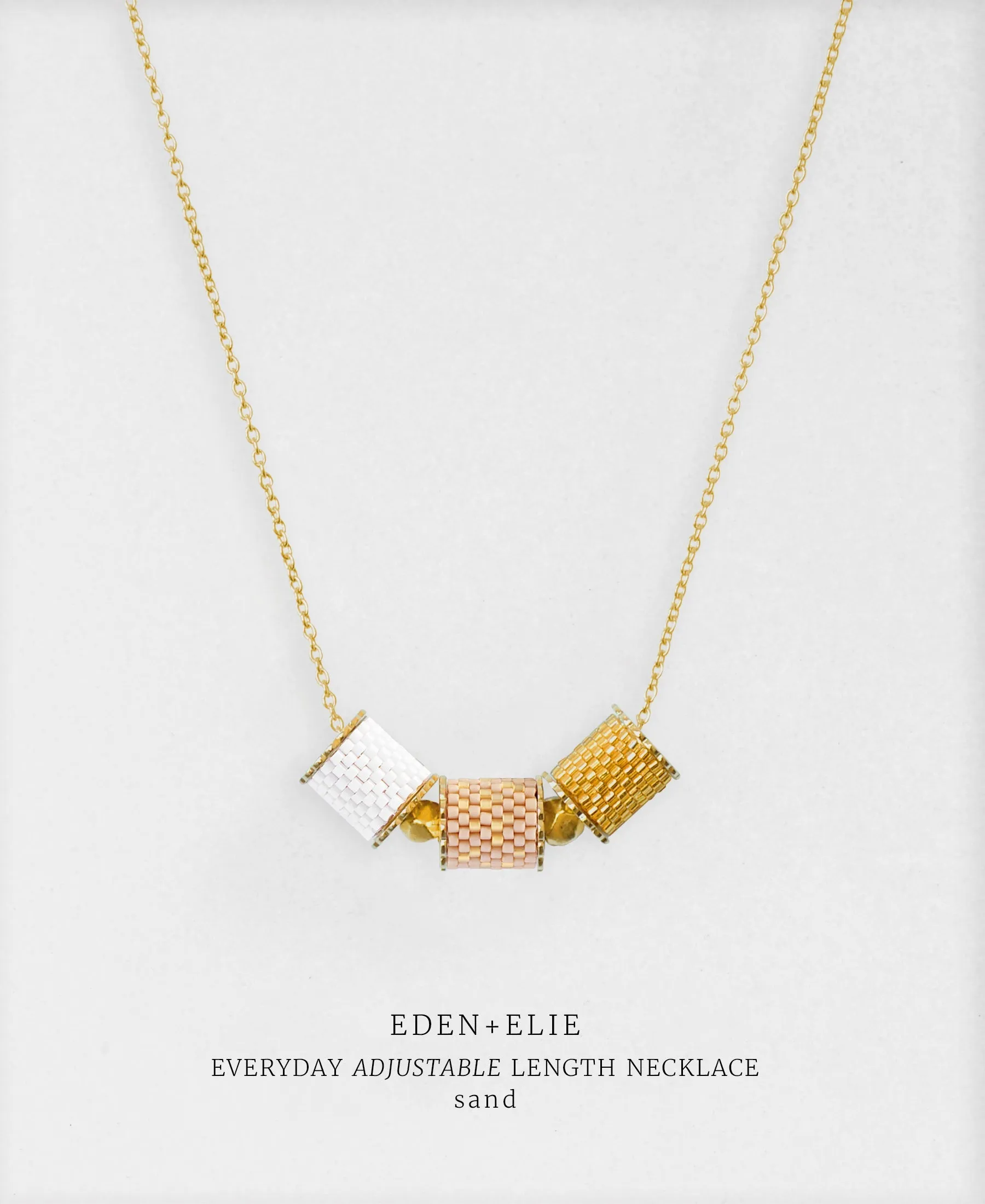 EDEN   ELIE Everyday adjustable length necklace - golden sand