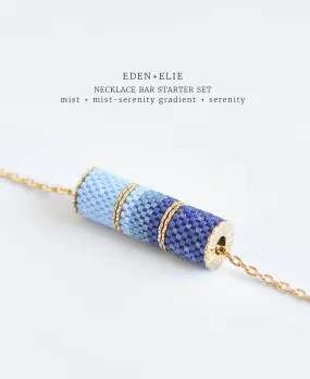 EDEN   ELIE Necklace Bar 3 bead starter set - mist serenity gradient