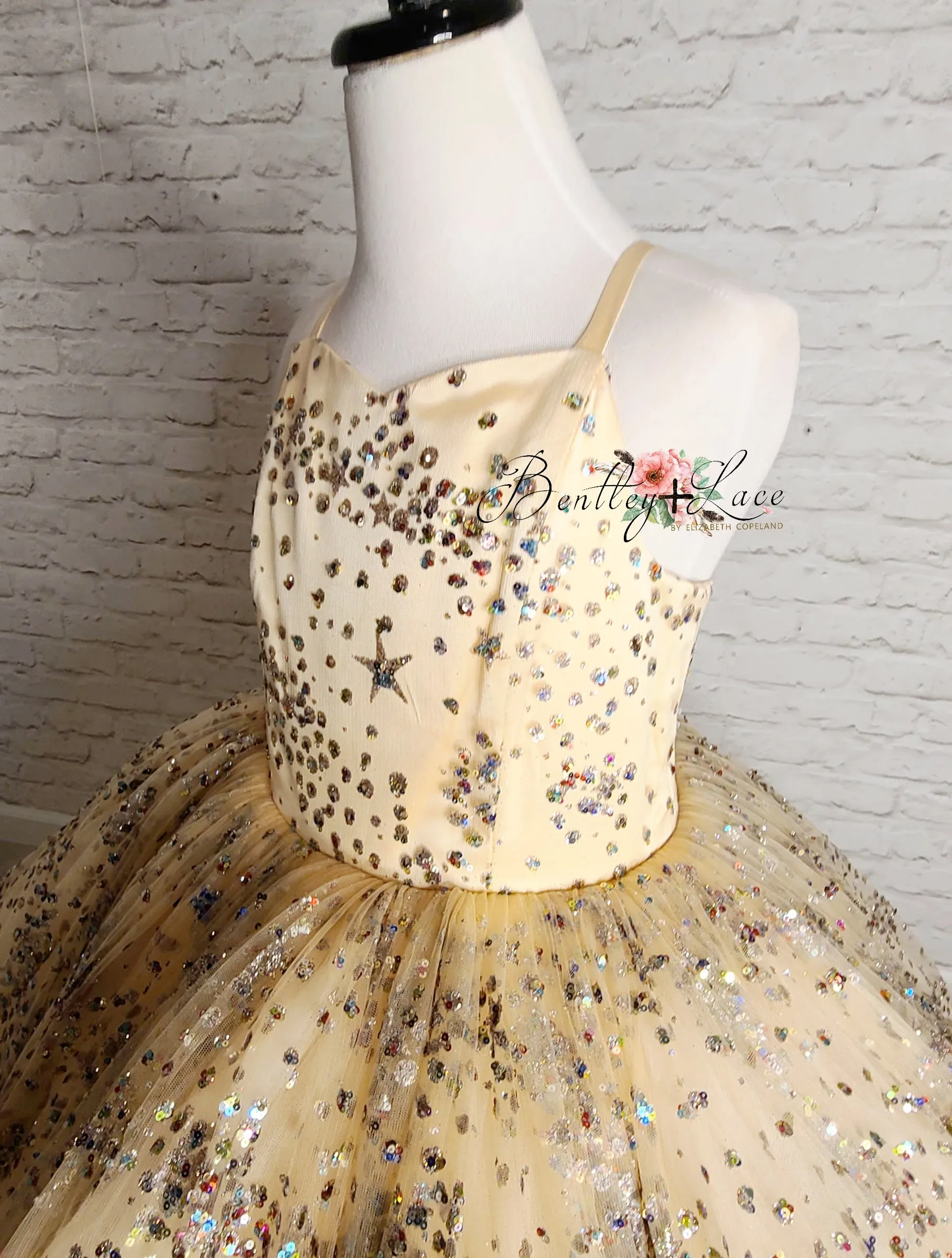 Guc "Liberty" Floor Length Dress Multi Star (7 Year - Petite 8 Year)