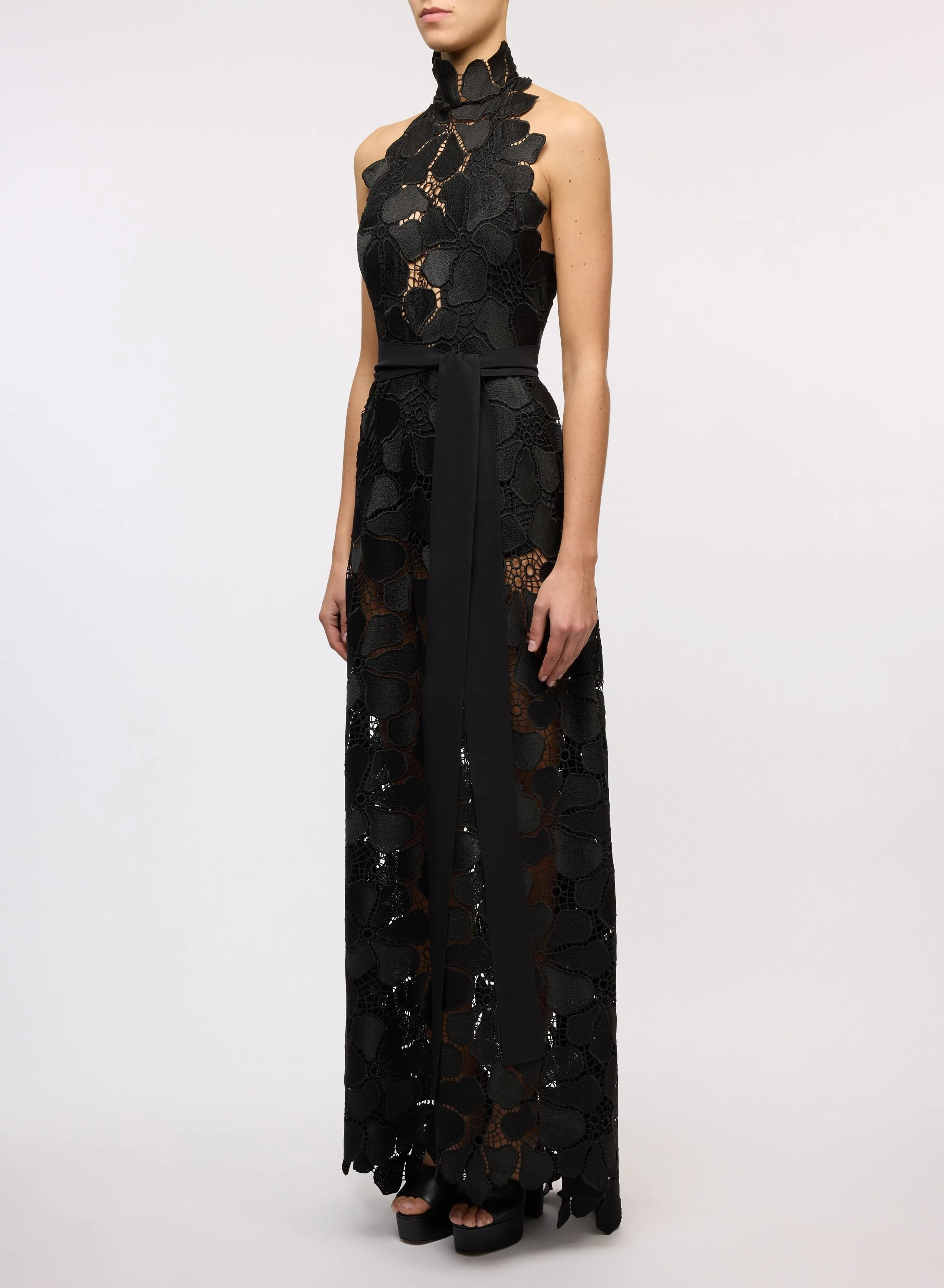 Halter Neck Macramé Dress