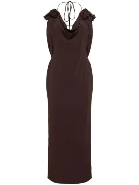 Magda Butrym   Jersey halter neck midi dress w/ roses 