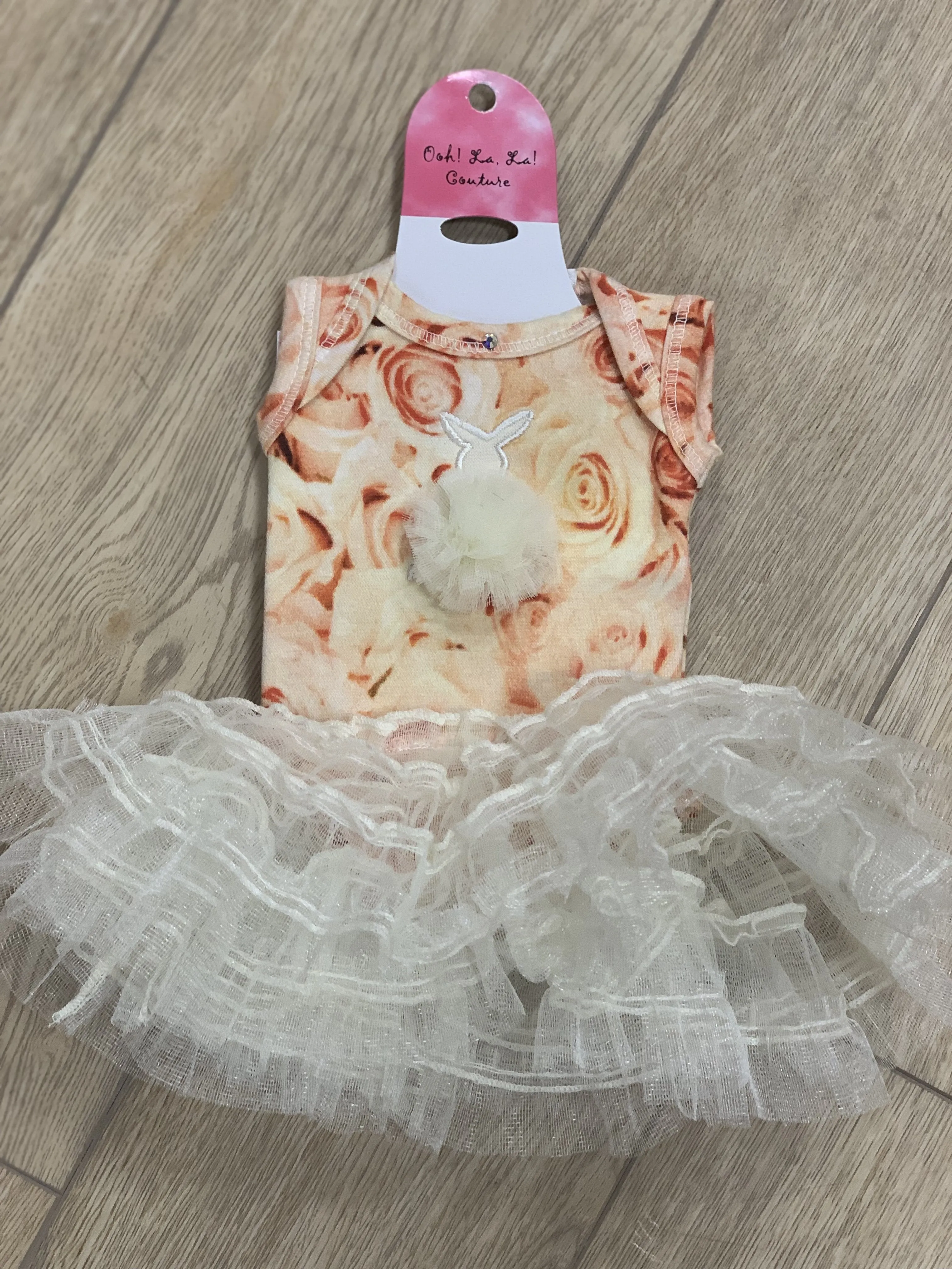Ooh La La Couture Girls Champagne Floral Bunny Dress DOLL Dress