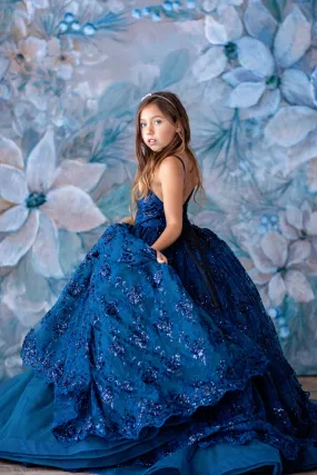 Retired rental EUC "Evangeline" -  Navy - Floor Length ( 9 Year - Petite 10 Year)